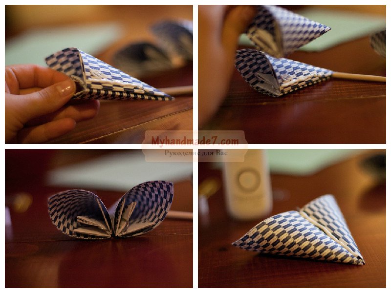 Оригинальный цветочный букет в технике оригами