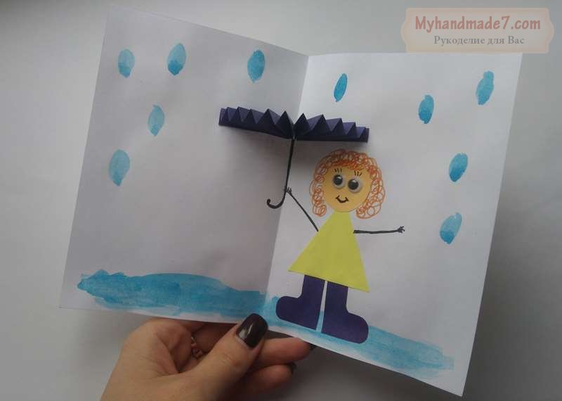 Красивая детская открытка Девочка