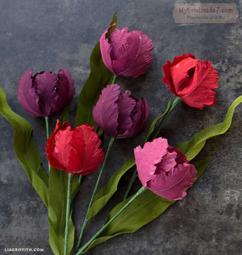 Тюльпаны из бумаги фото