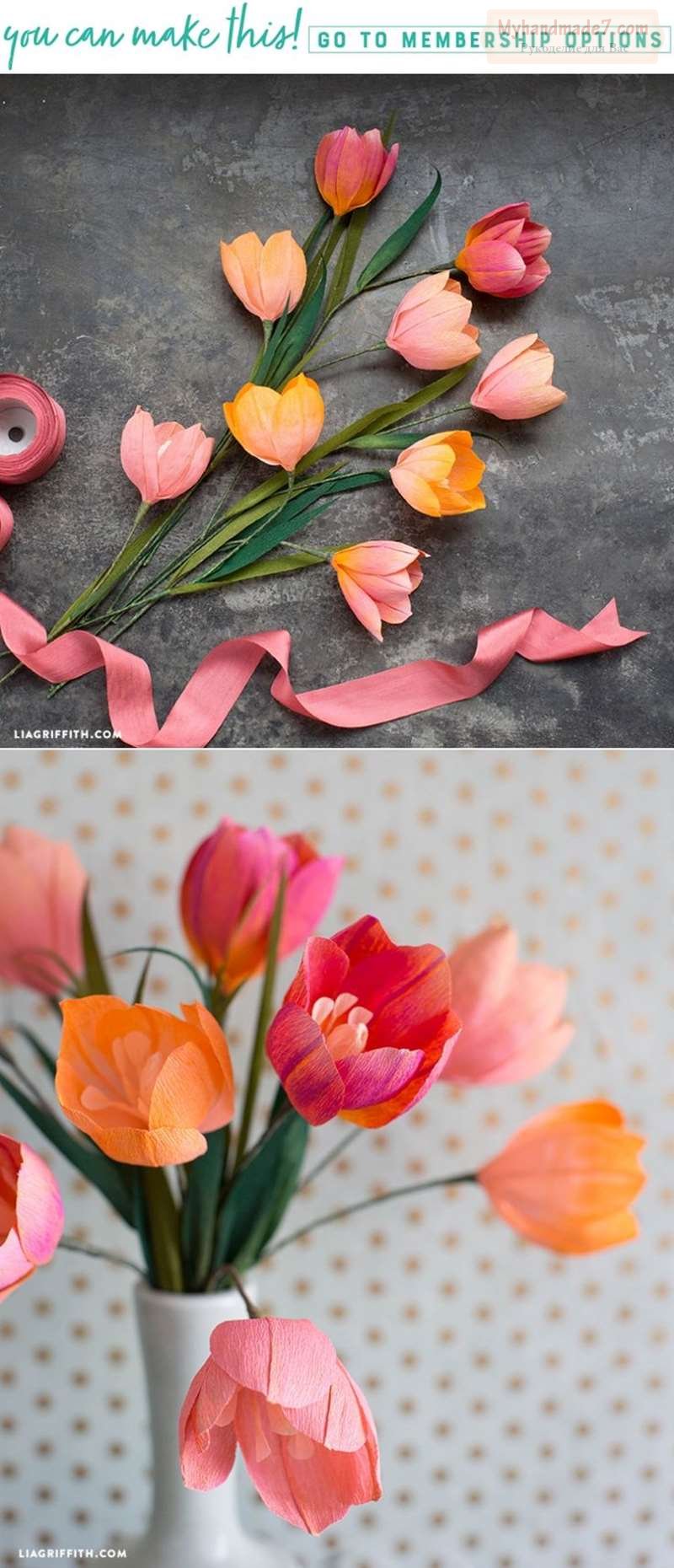 Тюльпаны из бумаги фото