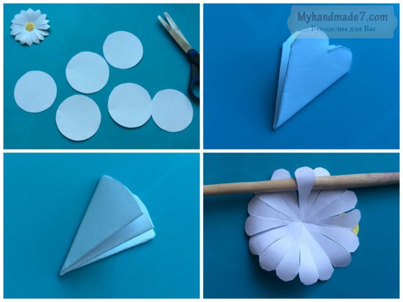 Ромашки из Бумаги Своими Руками/ Chamomile of crepe paper Tutorial / DIY цветы ✿ NataliDoma