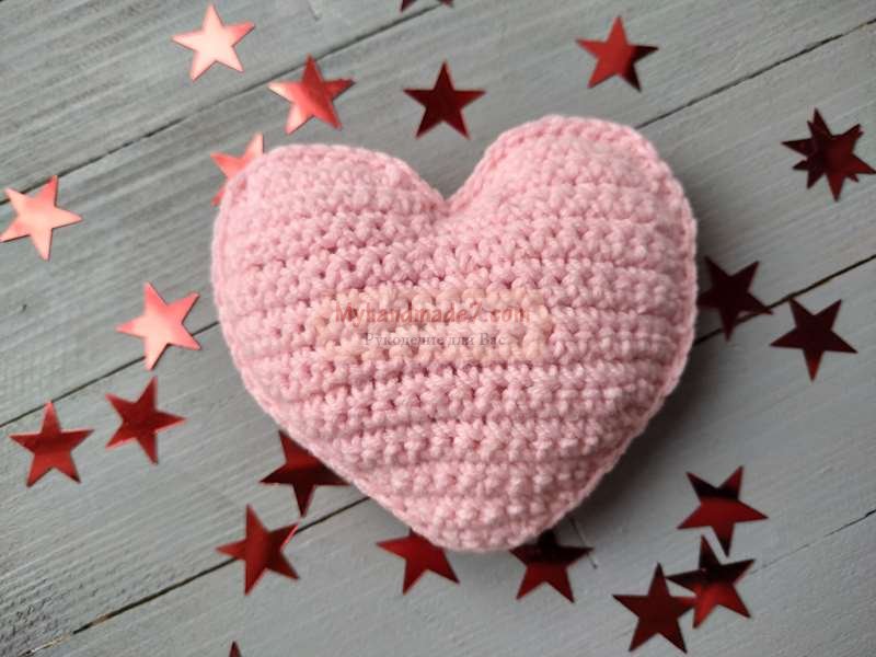 Вязание объемного сердечка крючком - валентинки. Мастер-класс пошагово с фото