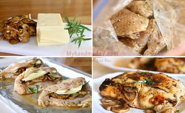Курица с грибами и сыром: лучшие рецепты с фото