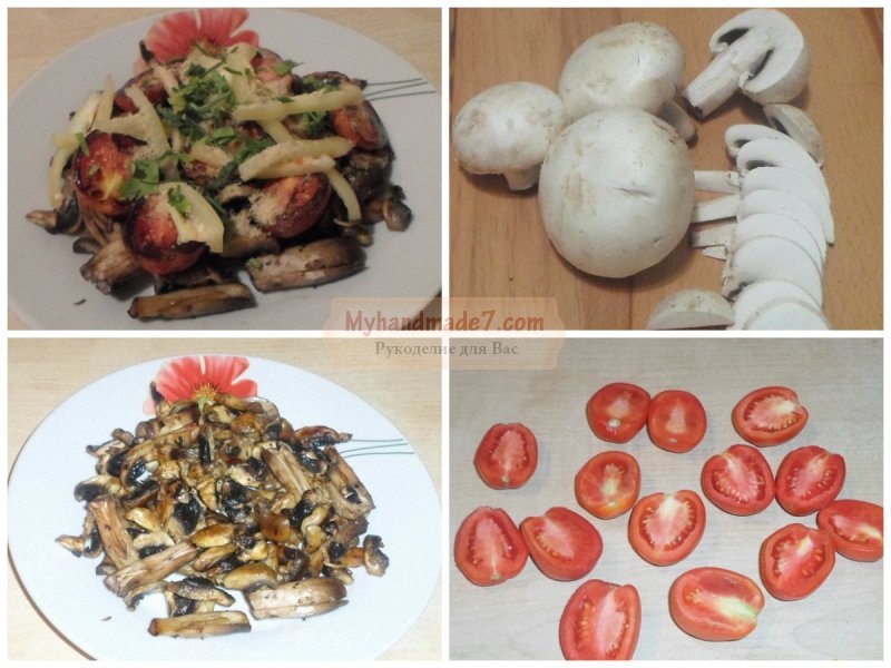 Салат с жареными грибами: пошаговые рецепты с фото