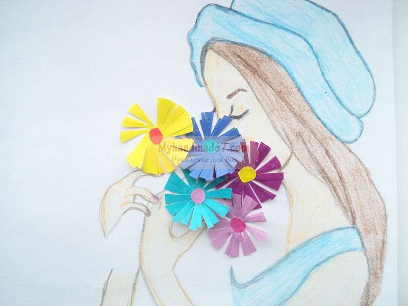 Картина Девушка с цветами