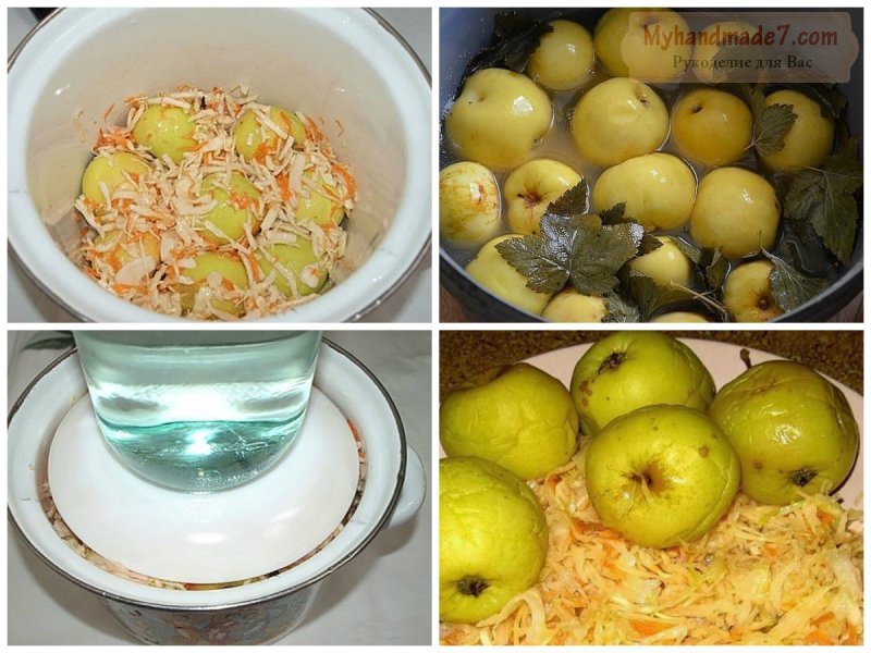 Яблоки с капустой на зиму: вкусно и быстро