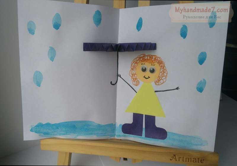 Красивая детская открытка Девочка