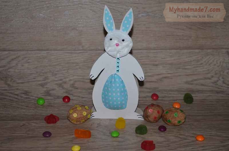 Украшение шоколадного яйца (киндер сюрприз) "Пасхальный кролик". Пошаговый мастер-класс с фото