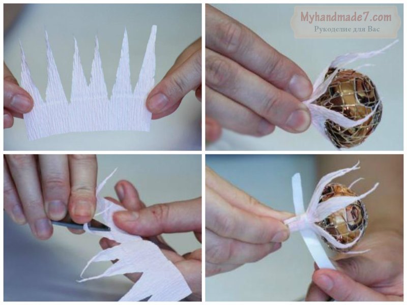Конфеты из гофрированной бумаги своими руками