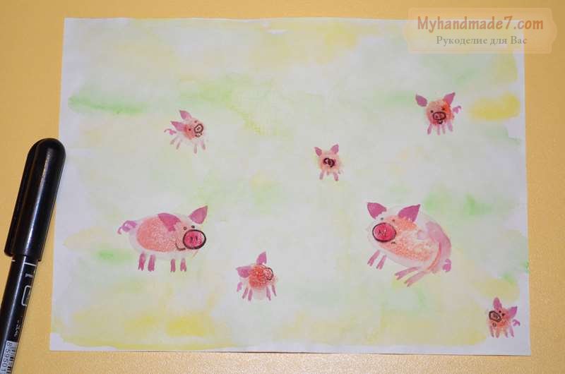 открытка Новогодние свинки