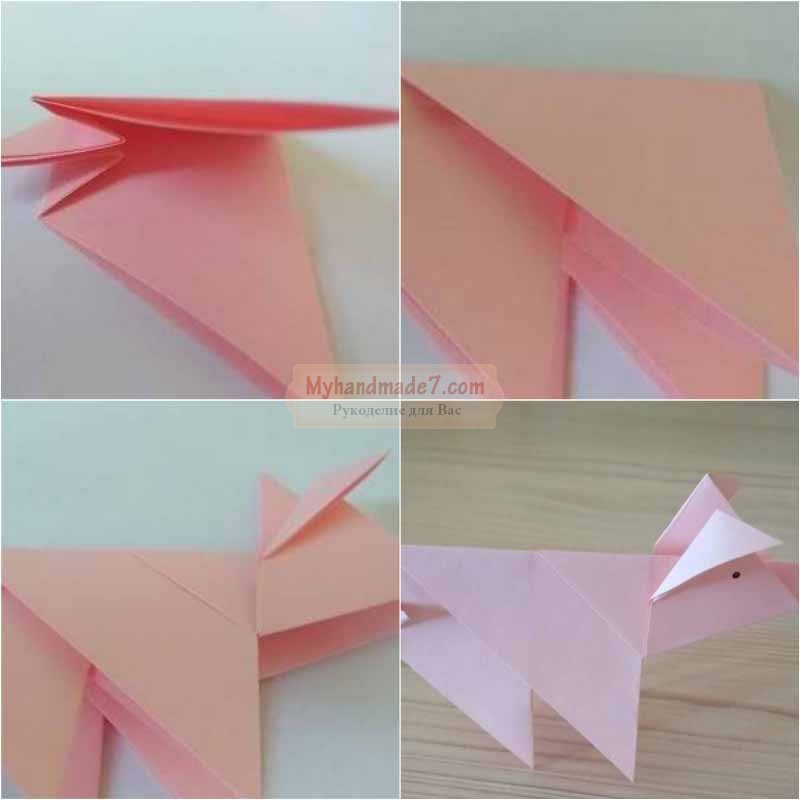 Оригами свинья