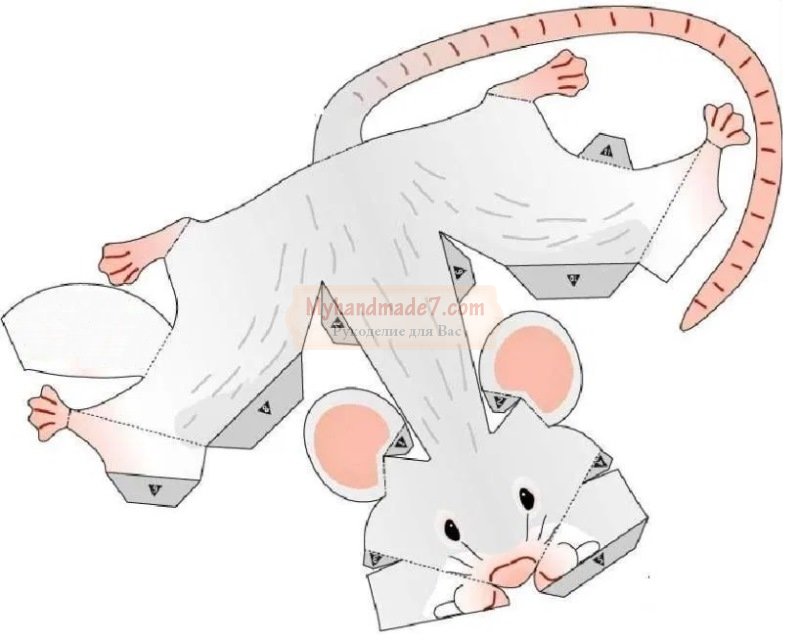 Елочная игрушка Мышка своими руками