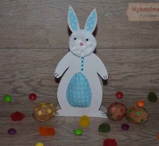 Украшение шоколадного яйца (киндер сюрприз) \»Пасхальный кролик\». Пошаговый мастер-класс с фото