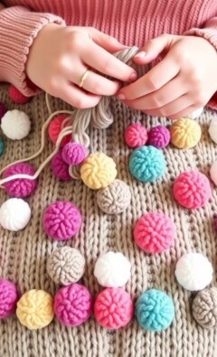 Плед из помпонов: уют и цветная магия на каждый вечер