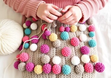 Плед из помпонов: уют и цветная магия на каждый вечер