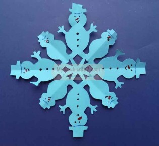Мастер-класс «Снежинка со снеговиками». Пошаговая инструкция. Как вырезать снежинку из бамаги