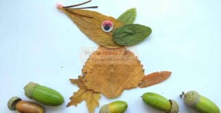 Аппликация из осенних листьев – крыса. Пошаговая инструкция с фото. Природные поделки для детей