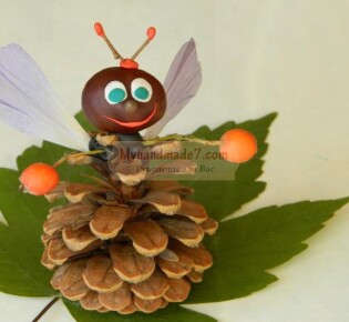 Муха-цокотуха из природных материалов. Мастер-класс с фото