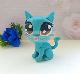 Кошечка Littlest Pet Shop из пластилина: пошаговый мк с фото