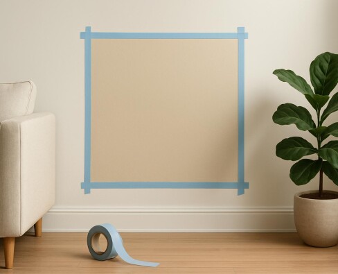 Малярный скотч в дизайне интерьера: создание геометрических узоров