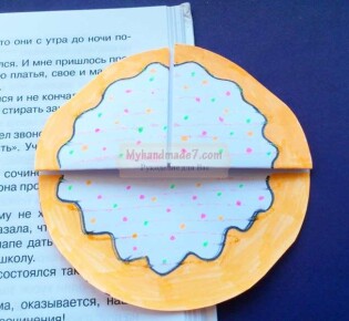 Закладка из бумаги \»кекс\»: пошаговый мастер-класс с фото