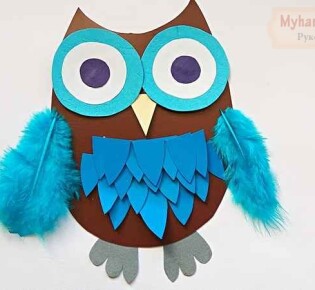 Детская аппликация: сова из бумаги. Пошаговый мк с фото