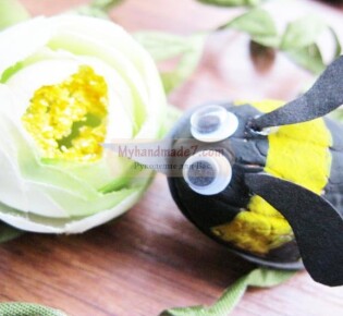 Пчелка из скорлупы грецкого ореха. Мастер-класс с пошаговыми фото