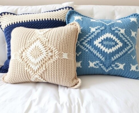Вязаный уют на диване: как создать чехлы для подушек, которые изменят настроение комнаты