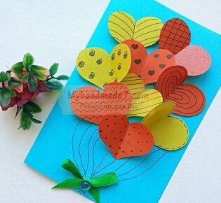 Яркая открытка ко Дню Святого Валентина из бумаги: пошаговый мастер-класс с фото