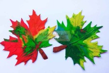 Осенние листья в технике пластилинография. Пошаговая инструкция с фото