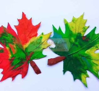 Осенние листья в технике пластилинография. Пошаговая инструкция с фото