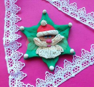 Новогодняя снежинка из пластилина с дедом Морозом: пошаговый мастер-класс с фото