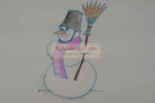 Как нарисовать снеговика поэтапно. Пошаговый мастер-класс с фото