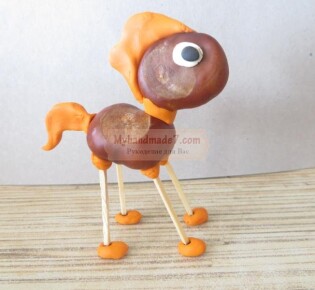 Лошадка из каштанов и пластилина. Мастер-класс с пошаговыми фото