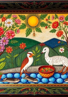 Роспись подноса в стиле хохлома: как превратить дерево в сказку цвета и узора