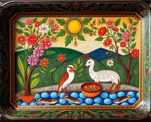 Роспись подноса в стиле хохлома: как превратить дерево в сказку цвета и узора