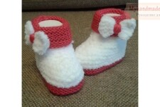 Детские пинетки на 2х спицах. Модель 2018. Схема и описание