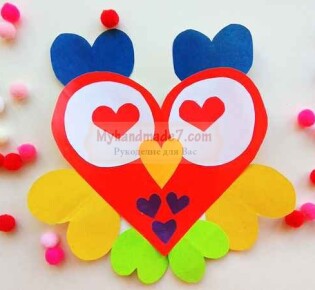 Красивые Поделки из сердечек: животные. ТОП — 20 идей с фото. Делаем сову из бумажных сердечек