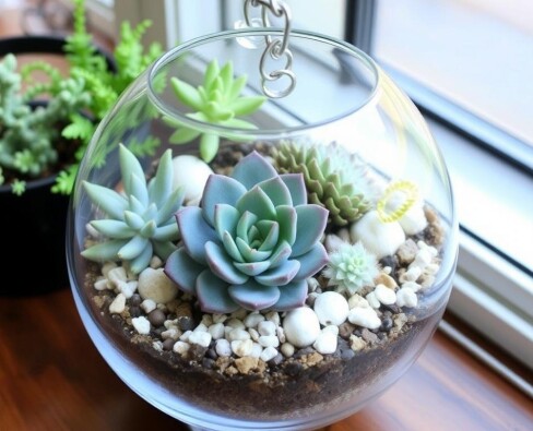 Создание флорариума с суккулентами: маленький мир в стекле