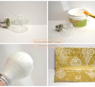 Игрушка на елку из лампочки: мастер-классы с фото