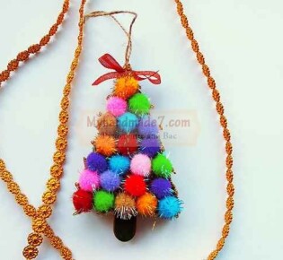 Елочка из помпонов – новогоднее украшение своими руками. Пошаговый мастер-класс с фото