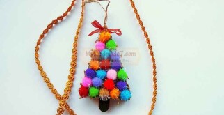 Елочка из помпонов – новогоднее украшение своими руками. Пошаговый мастер-класс с фото