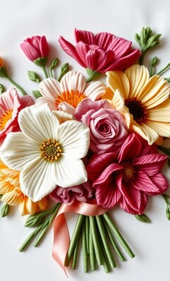 Вышивка лентами букета цветов: искусство превращать ткани в живые цветы