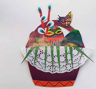 Пасхальная поделка из бумаги «Яйца в корзинке». Пошаговая инструкция с фото