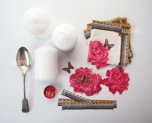 Свечи декорированные в технике декупаж: мастер -класс