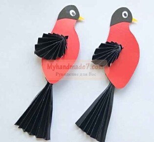 Детская поделка – снегири из бумаги. Как сделать снегирей из бумаги? Пошаговый мастер-класс с фото