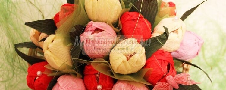 Тюльпаны из конфет: мастерим своими руками