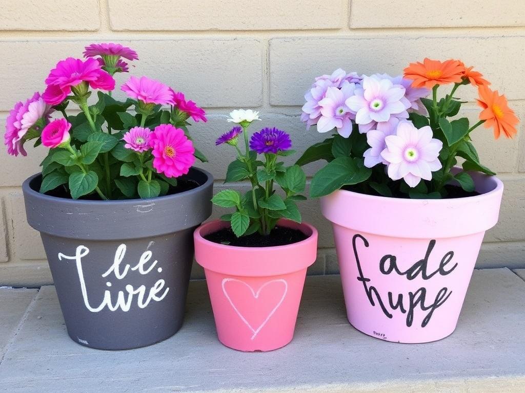 Personnaliser ses pots de fleurs avec de la peinture à la craie.. Trouver l'inspiration et continuer à explorer Personnaliser ses pots de fleurs avec de la peinture à la craie.. Trouver l'inspiration et continuer à explorer