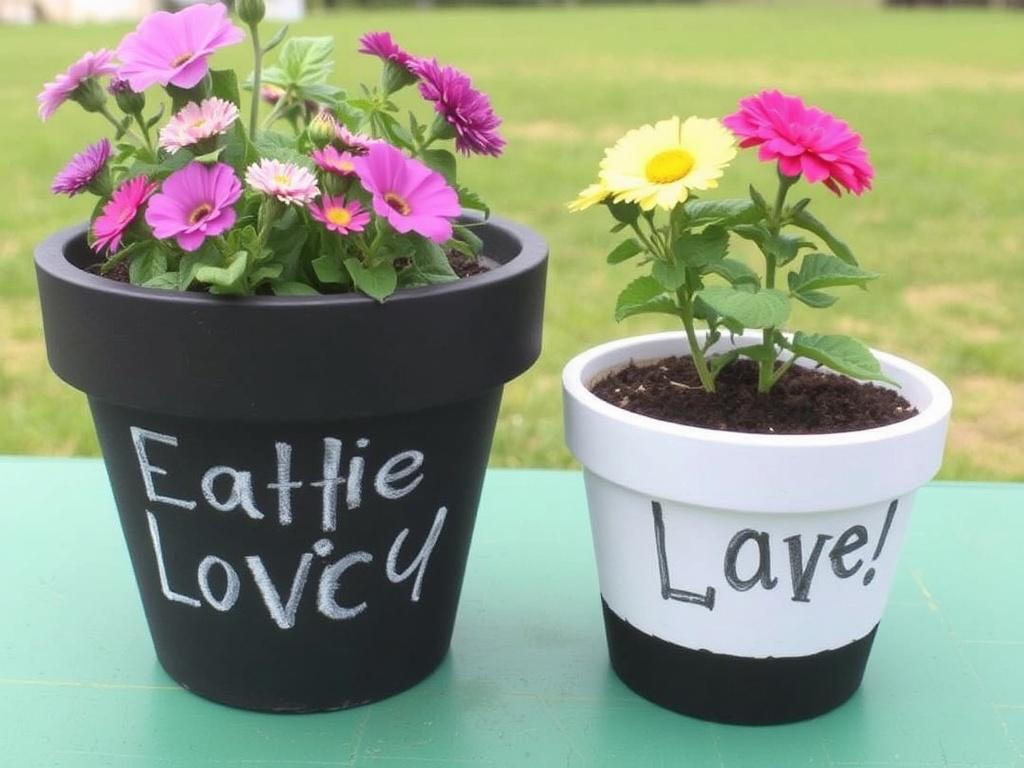 Personnaliser ses pots de fleurs avec de la peinture à la craie.. Sécurité et environnement Personnaliser ses pots de fleurs avec de la peinture à la craie.. Sécurité et environnement