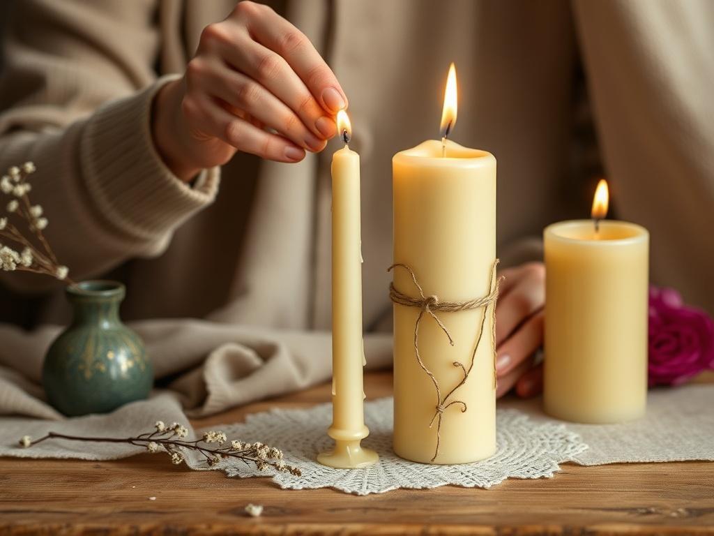 Décorer des bougies avec de la cire d'abeille : un projet naturel et poétique.. Photographier ses bougies Décorer des bougies avec de la cire d'abeille : un projet naturel et poétique.. Photographier ses bougies